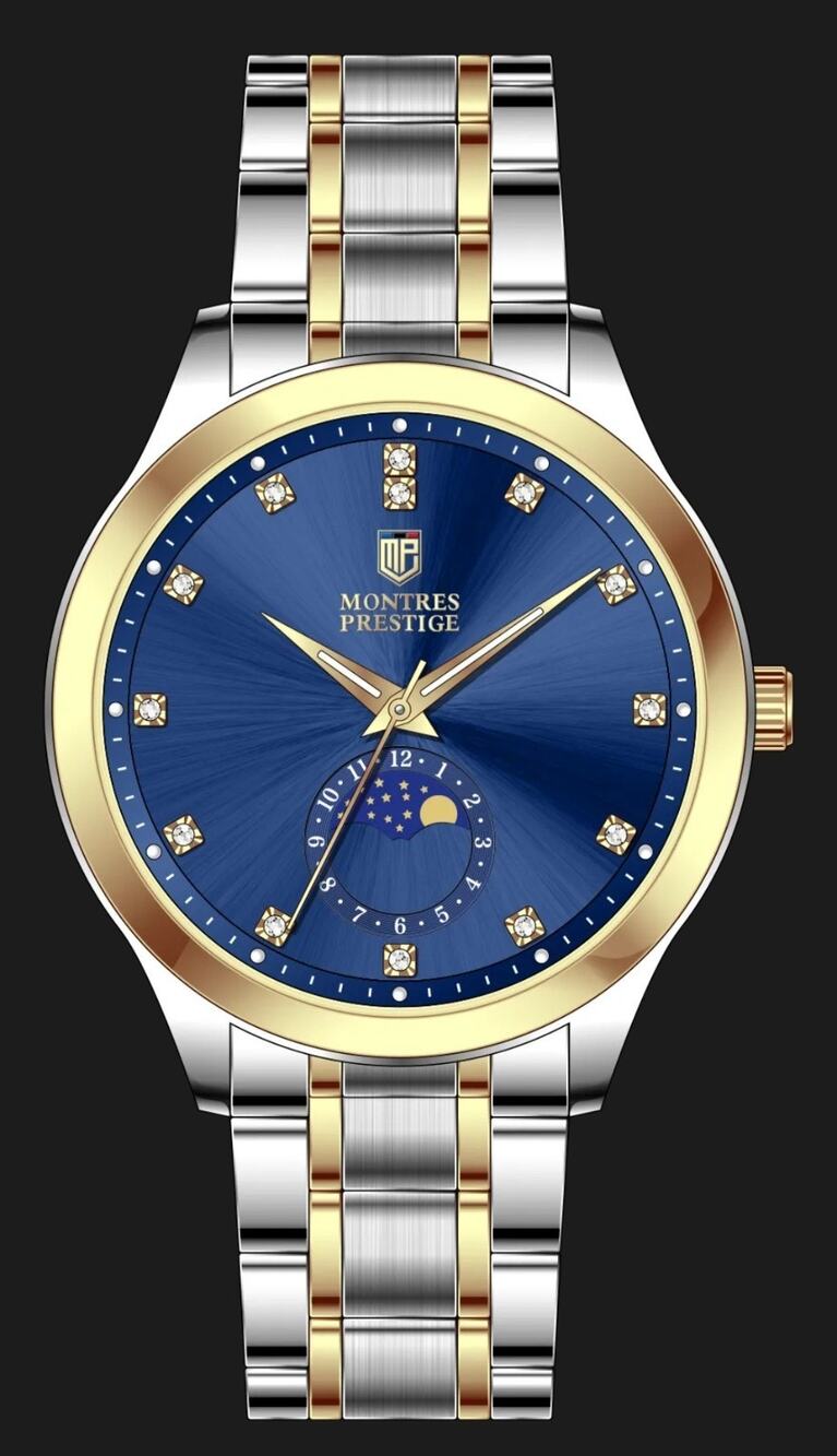 MPW-0370 Montres Prestige Men’s 42mm Silver Tone Case Blue Dial Quartz
